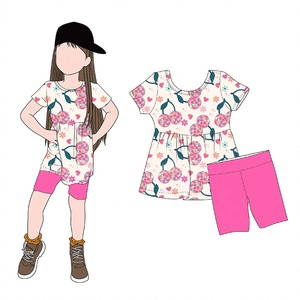 <span class=keywords><strong>Abbigliamento</strong></span> Personalizzato per Bambini per la Festa dell'Indipendenza, Set Due Pezzi con Abito Corto in Bambù e Pantaloncini <span class=keywords><strong>da</strong></span> Ciclismo per Bambine - Product Image 6