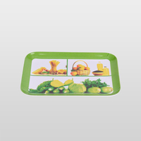 Plateau en mélamine à motif de fruits et légumes frais, léger, anti-chute, pour la livraison de nourriture dans les hôtels et les restaurants