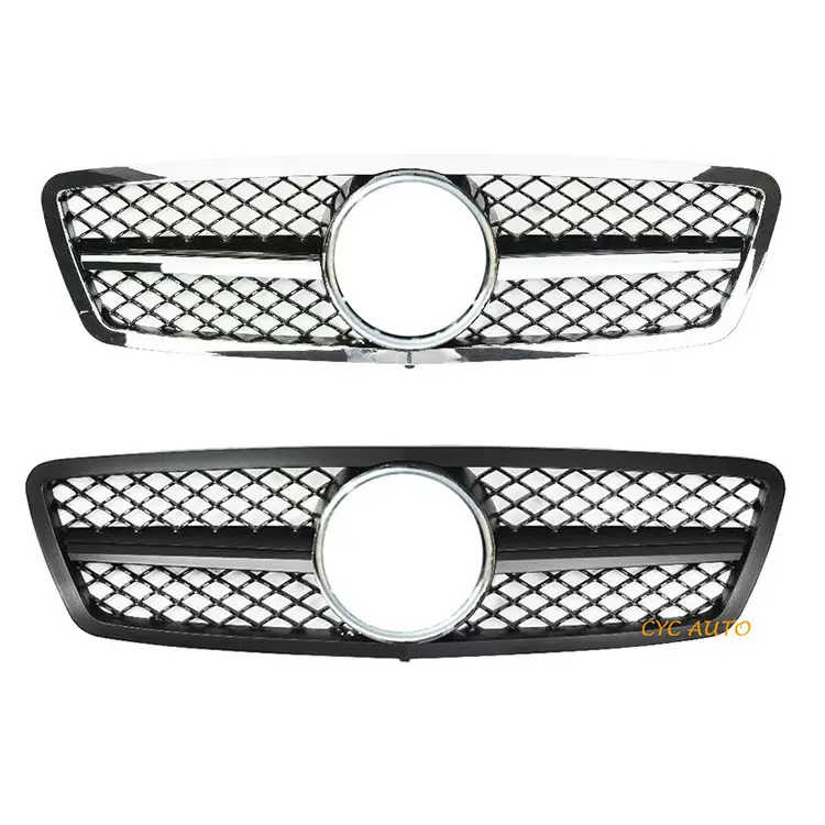 W203 AMG Calandre Chrome Noir Argent couleur ABS pare-chocs avant Grille pour Mercedes Benz Classe C W203 kits de carrosserie