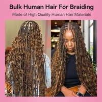 Vente en gros 4/27 cheveux en vrac blond miel pour tressage mèches de cheveux bruts non weftés extensions de cheveux humains bouclés tresses Boho