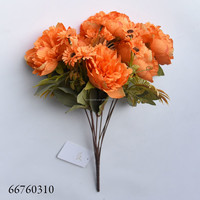 Bouquet de pivoines rose clair à 9 têtes, fleurs en soie, centre de table 47 cm, idéal pour la décoration d'hôtels, de boutiques, de bibliothèques, de bureaux, de halls, de maisons et de mariages - Vente chaude
