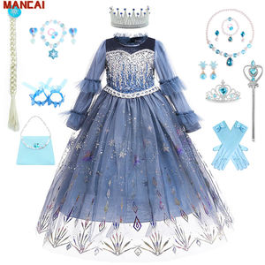 Costume de Cosplay <span class=keywords><strong>Reine</strong></span> <span class=keywords><strong>des</strong></span> Neiges pour Enfants, Carnaval d'Halloween, Elsa pour Filles, <span class=keywords><strong>Robe</strong></span> de Princesse, Personnage d'Anime, Performance, Eleagent Queen - Product Image 1