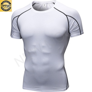 T-shirt de sport respirant et à séchage rapide personnalisé pour hommes, coupe ajustée, protection solaire, anti-transpiration - Product Image 2