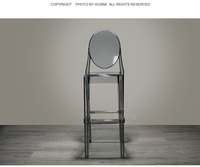 Chaise de bar en acrylique transparente, tabouret simple et moderne, de couleur noir, pour le bureau, 1 pièce