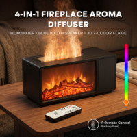Humidificateur de cheminée 3D L17 avec haut-parleur Bluetooth, diffuseur d'huiles essentielles ultrasonique, USB 5V, décoration d'intérieur, ambiance flamme