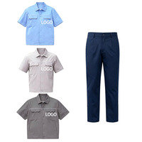 Ensemble de vêtements de travail respirants personnalisés avec logo, manches courtes, uniformes d'usine, sécurité industrielle pour la construction et la mécanique