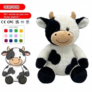 Peluche personnalisée, poupée en peluche douce et moelleuse, vache tachetée, décoration sur le thème de la ferme, jouet en peluche poisson, articles mignons et uniques, jouet en peluche vinyle personnalisé - Product Image 1