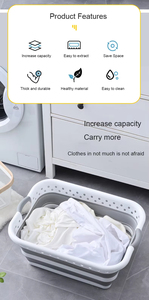 Cesta de lavandería plegable de gran capacidad Nuevo diseño Estilo emergente que ahorra espacio para el hogar/al aire libre Ideal para niños Adultos <span class=keywords><strong>Ropa</strong></span> <span class=keywords><strong>sucia</strong></span> - Product Image 4