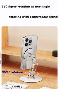 360도 회전 가능한 자석식 휴대폰 거치대, 금속 접이식 스마트폰 보안 홀더, 데스크탑 모바일 폰 홀더 브래킷 - Product Image 3