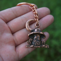 À la mode gothique sorcière lune champignon maison pendentif collier pour hommes et femmes fête d'anniversaire bijoux cadeau