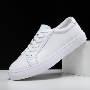 Outdoor Custom Walking Anti-Slip Comfort Breathable Lace-Up Genuine Leather Tennis Sneakers <b>Big</b> Size Women Mens Casual Shoes - Product Image 1
