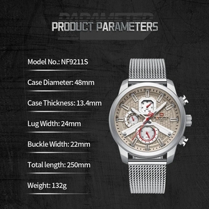 Naviforce 9211 negocios moda lujo Original impermeable Nylon malla acero hombre relojes de pulsera para hombres reloj Masculino - Product Image 6