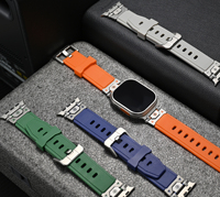Bracelet de montre extérieur en silicone TPU de montagne connecteur en titane mat Bracelet de sport pour IWatch Ultra 49mm 38mm