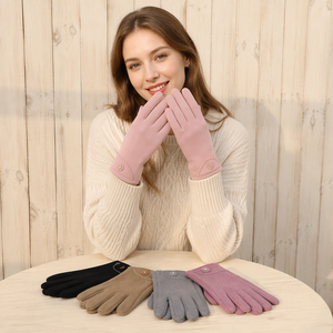 Guantes Elegantes de Invierno para Mujer, con Adornos Florales de Pedrería, Suaves, Cálidos, de Dedo Completo, para Uso Diario Informal al Aire Libre - Product Image 1
