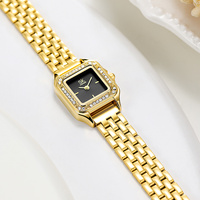 Montre pour femmes SHENGKE K0173L, boîtier carré en alliage, cadran en verre, style simple et luxueux, mouvement à quartz SEIKO, étanche