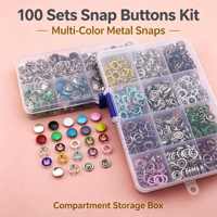 Metall-Druckknopf-Set, bunte Druckknöpfe, Presszange, Nähwerkzeug-Set für Kleidung und Stoffe mit Aufbewahrungsbox