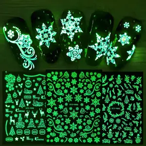 Effet lumineux 3D Noël Nail Sticker Snow Designers Nail Art Stickers