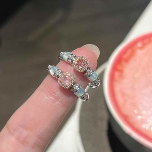 Bague en argent pur S925, style vintage antique, carrée, diamant rose sucre, nacre blanche, certificat IGI, design de niche de luxe - Product Image 4