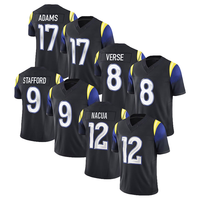 2025 Yeni Amerikan Futbolu Formaları Dikişli Rams Takım Adı %100 Polyester Hızlı Kuruyan Anti-Bakteriyel Isı Transfer Baskılı