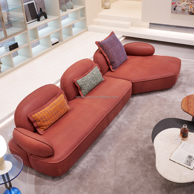 High-end Quality Comfortable Seats, Customizable Modern Original Design Thick Leather Living Room Sofa Set