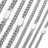 Collier à maillons cubains personnalisé avec logo 12 mm pour hommes, en acier inoxydable, chaîne hip-hop en or 18 carats, bijoux fins