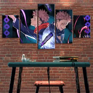 5 adet animasyon karakter Sukuna resim duvar sanatı duvar kağıdı tuval sanat boyaları duvar çıkartmaları Anime Jujutsu Kaisen posteri