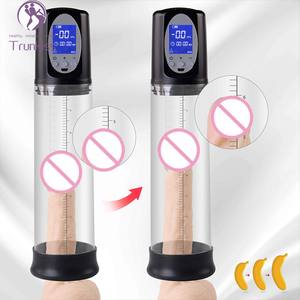 Pompa elettrica LCD per il pene prodotti per adulti giocattoli 4 modalità per l'erezione del pene di masturbazione maschile giocattoli sessuali elettrica pompa del pene - Product Image 2