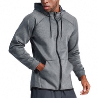 Veste à capuche respirante et à séchage rapide pour homme, idéale pour le fitness, le basketball et l'entraînement sportif, avec fermeture éclair intégrale, 450 GSM