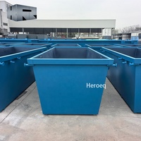 Nouveau Conteneur de Collecte de Déchets de Construction Robuste 6 Mètres Cubes en Acier Doux, Bacs de Recyclage avec Porte, Couleur Personnalisée, Garantie 1 An