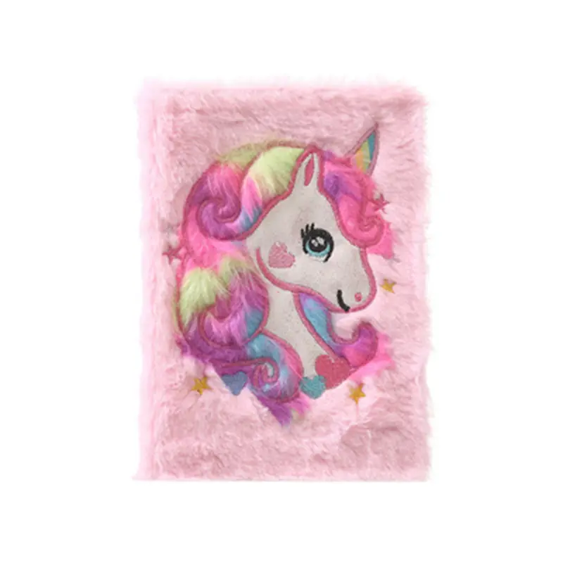 Nuovi arrivi rosa unicorn peluche notebook logo jotter journal note book quaderno di scuola per i bambini