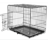 Cage pour chien à double porte avec cage pliable en métal noir/Cage pour chien à usage intensif de haute qualité