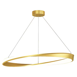 Zèle d'éclairage moderne luxe intérieur or led cercle anneaux suspendus lampes suspendues chambre salon - Product Image 6