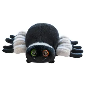 Newly Stuffed Animal Toys Halloween Horrible Animal Fluffy Spider Custom Cartoon Squishy Spider Stuffed Plush Toys Baby Toys