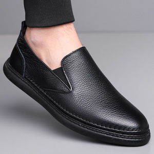 Mocasines de Cuero Vacuno para Hombre, Punta Redonda, Suela de Goma Suave, Forro de Cuero Genuino, Zapatos Estilo Casual - Product Image 2