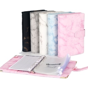 Costom Wholesale Logo A6 Size Bundle Bulk Checkered Planner Budget Binder A5 Pink Designer PU