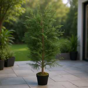Árbol de Ciprés Artificial Verde de 47.2 Pulgadas con Maceta, Planta Decorativa Duradera para Interiores y Exteriores - Product Image 2