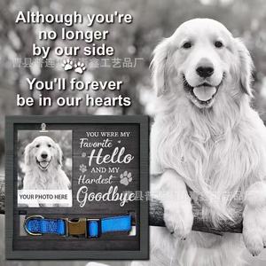 Wooden Pet Keepsake Photo Frame Black Rectangle UV Printing Handmade For Lost Pets <b>Memorial</b> <b>Gift</b> - Product Image 2