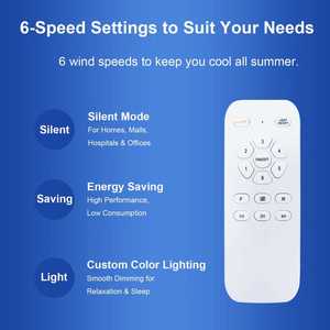 Tiêu chuẩn Mỹ thông minh quạt trần ánh sáng với wifi thời gian cao điện áp thấp động cơ điều khiển từ xa (JF-DC01) - Product Image 6