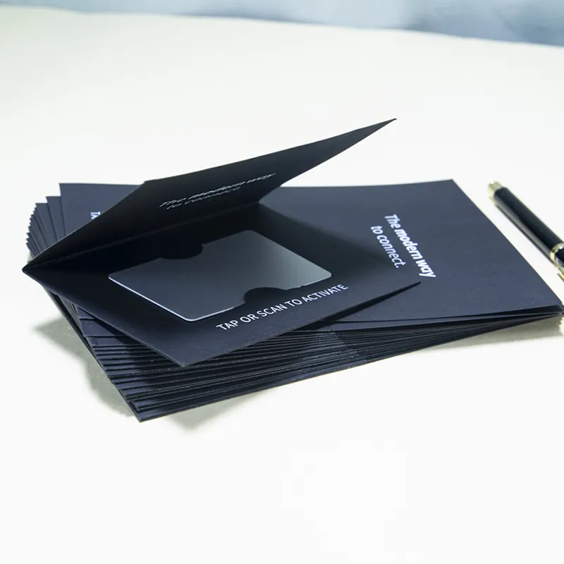 Custom Card Envelope Manufacture Black Matte Finishing Folded Envelope Bag Packaging