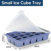 Moule à glaçons carrés pour cocktails et whisky, 15 compartiments, en silicone alimentaire, avec couvercle, pour congélateur, outils de bar