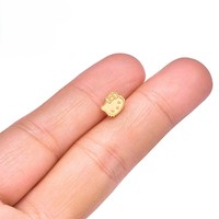 Pendiente de titanio ASTM F136 chapado en oro con forma de gatito, arete dorado para labret, cartílago, tragus, hélix, concha, lóbulo, joyería corporal con pin a presión