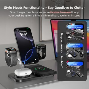 <span class=keywords><strong>Chargeur</strong></span> sans fil magnétique multifonctionnel 15W 5 en 1 pour iPhone pour <span class=keywords><strong>Samsung</strong></span> <span class=keywords><strong>Chargeur</strong></span> pour montre <span class=keywords><strong>Samsung</strong></span> <span class=keywords><strong>Chargeur</strong></span> rapide Voyage - Product Image 4