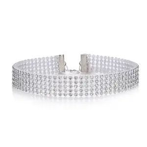 Collar de aleación con diamantes de imitación para mujer, joyería personalizada, Popular, a la moda