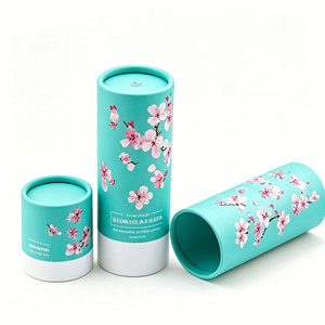 Tubos de Papel Rosa Personalizados para Envasado de Cosméticos, Cajas Cilíndricas Reciclables Ecológicas para Perfume y Aceite Esencial - Product Image 1
