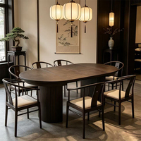 Meubles de salle à manger en bois modernes, ensemble table et chaises extensibles