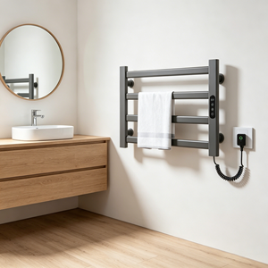 Toallero Eléctrico Compacto con Calefacción 550x400mm, 100W, <span class=keywords><strong>Secador</strong></span> <span class=keywords><strong>de</strong></span> <span class=keywords><strong>Toallas</strong></span> Pequeño con Temporizador para Baños <span class=keywords><strong>de</strong></span> Huéspedes y Vestuarios - Product Image 3