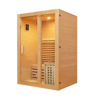 Sauna sec électrique en bois massif pour 1 personne, 6 kW, 3 radiateurs, panneau tactile Bluetooth USB, fenêtre en traversée, 110 V/220 V, sauna domestique
