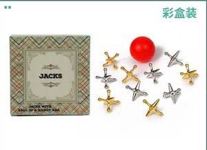 Jeu de billes classique Jax Set Metal Jacks, balle rebondissante, coordination œil-main vintage, jouet rétro, <span class=keywords><strong>jeux</strong></span> nostalgiques de l'ancienne école, filles, garçons - Product Image 6
