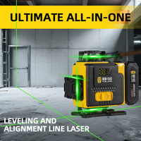 Niveau laser industriel YaJin 4D 360 degrés, 16 lignes vertes, haute précision 1 mm/5 m pour la construction, le nivellement, intérieur/extérieur