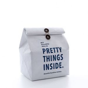 Sac isotherme en papier kraft recyclé, lavable, personnalisé avec logo imprimé, écologique, réutilisable, vente en gros - Product Image 5